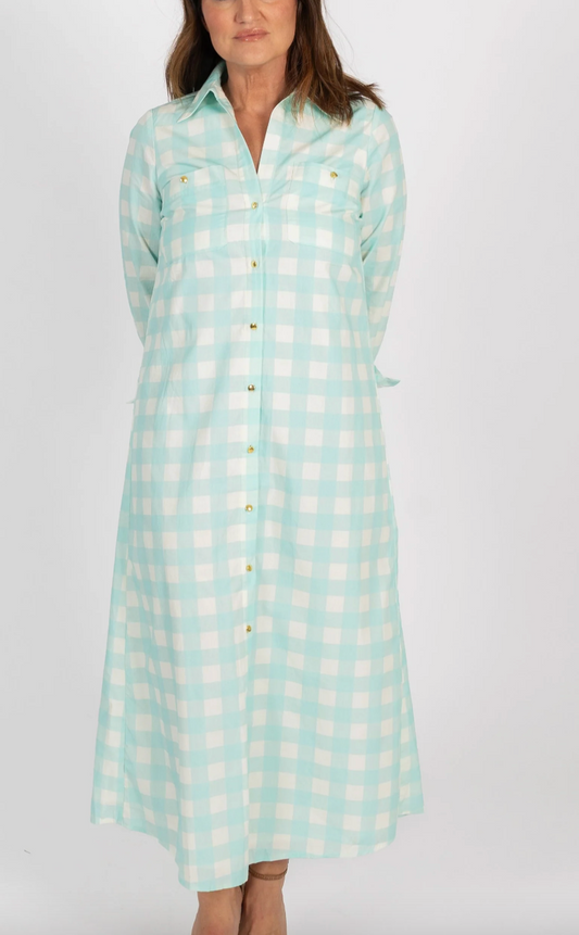 Harper Dress - Blue Buffalo Check