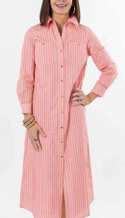 Harper Dress - Pink Stripe