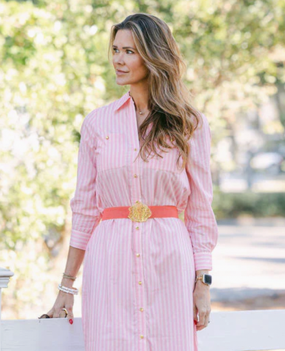 Harper Dress - Pink Stripe
