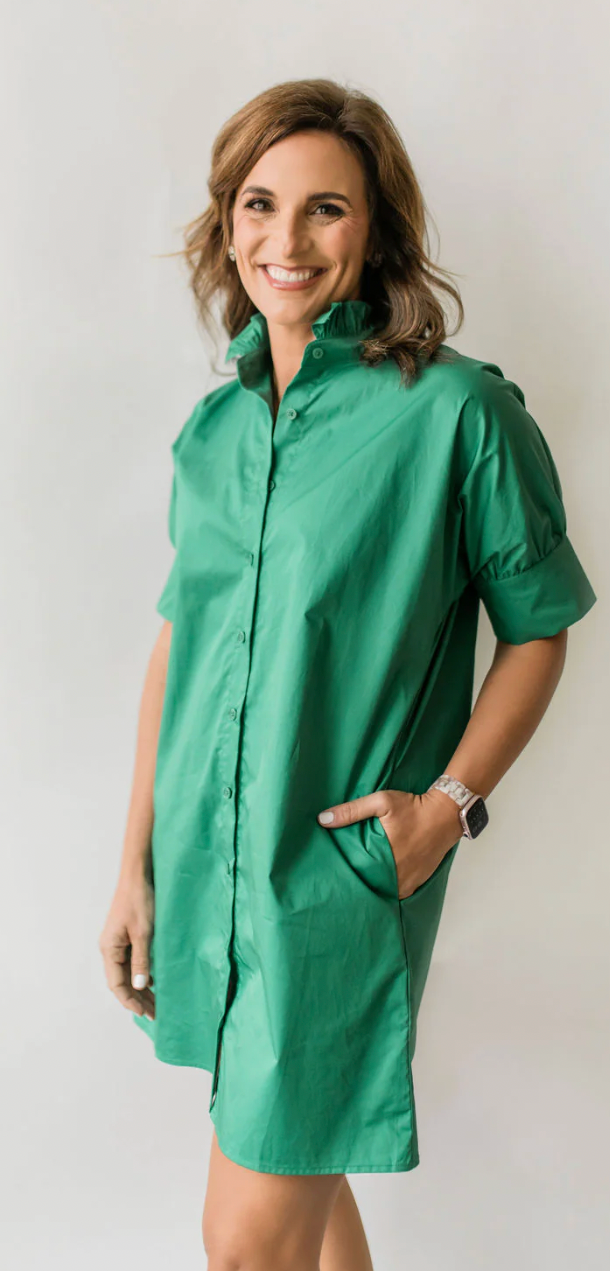 Short Ruffle Dress Green