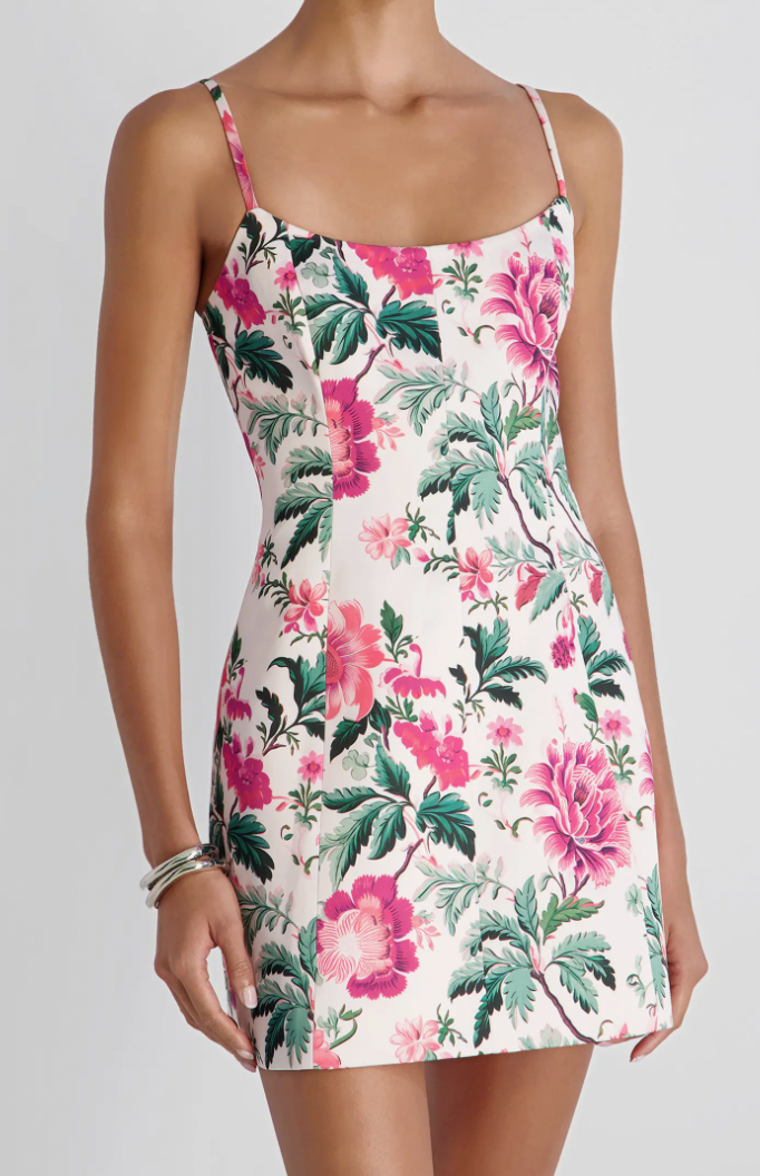Christa Floral Satin Minidress