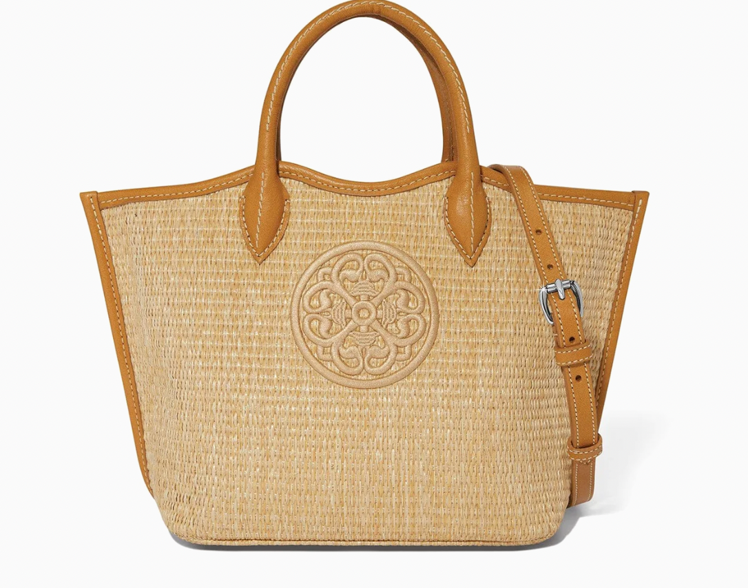 Blonde Biancca Medium Straw Tote