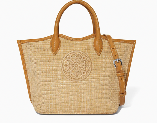 Blonde Biancca Medium Straw Tote