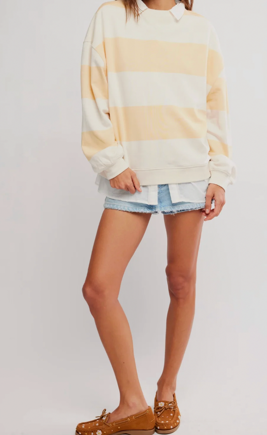 FREE PEOPLE Classic Stripe Crew Wide
