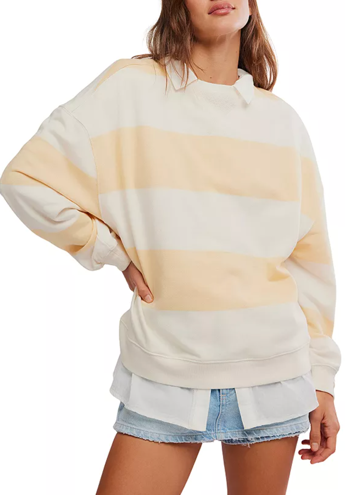 FREE PEOPLE Classic Stripe Crew Wide