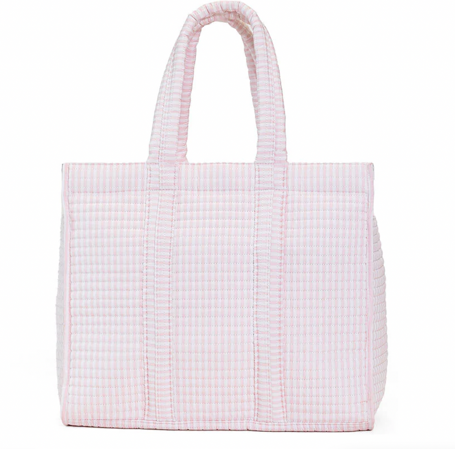 QUILTED GO GO TOTE - PIMLICO STRIPE PINK