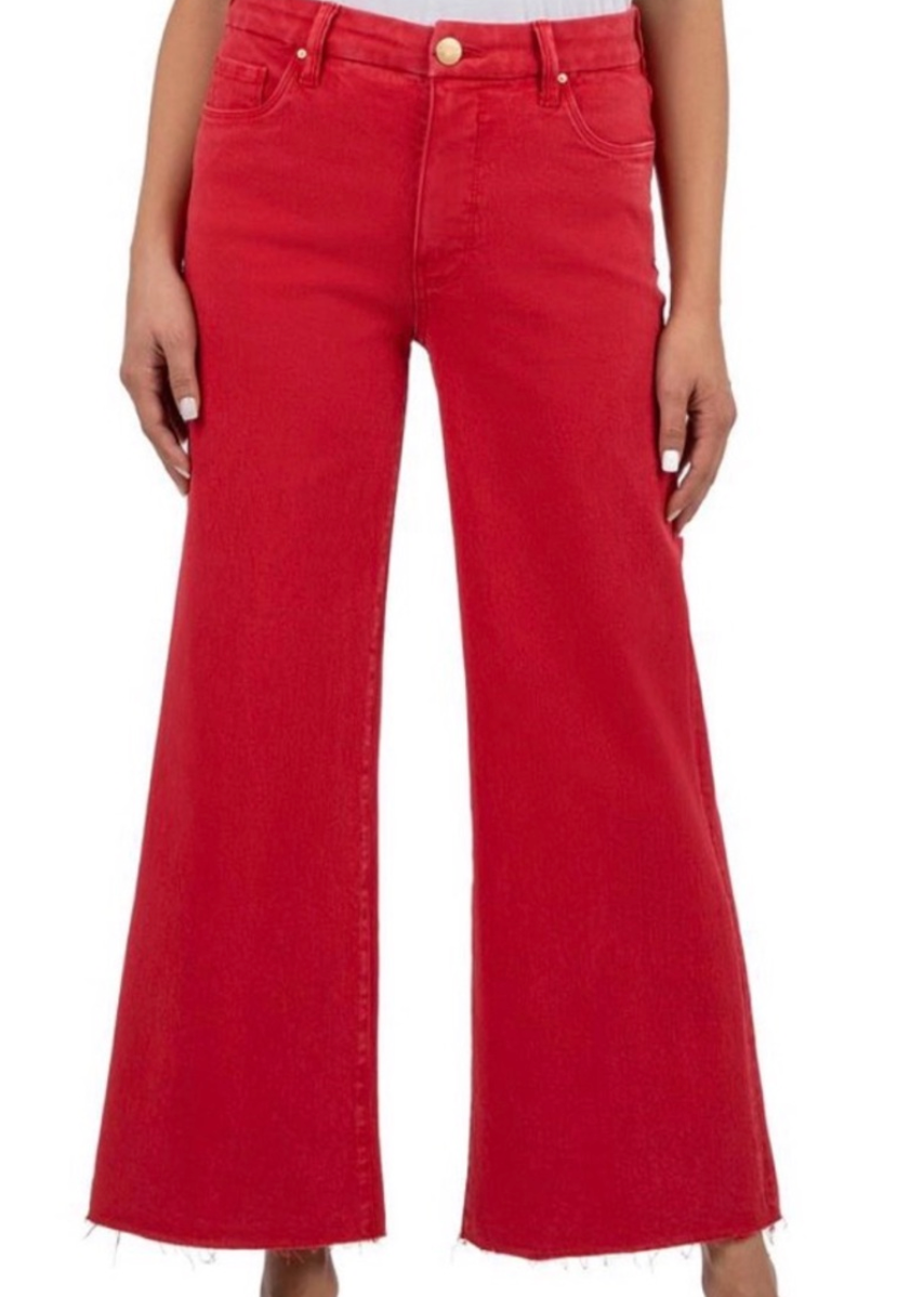 Meg High-Rise Fab Ab Wide Leg Raw Hem