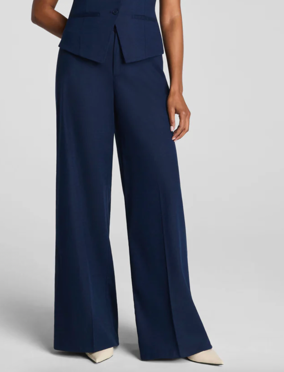 Cotton Linen Super Wide Leg Pant Navy