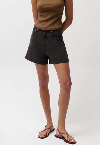 Kimora High Rise Linen Short - Bristol Black