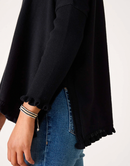 Catalina Black Ruffle Sweater