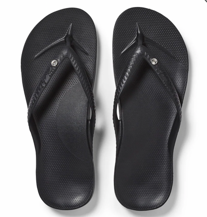 Crystal Black Arch Support Flip Flops