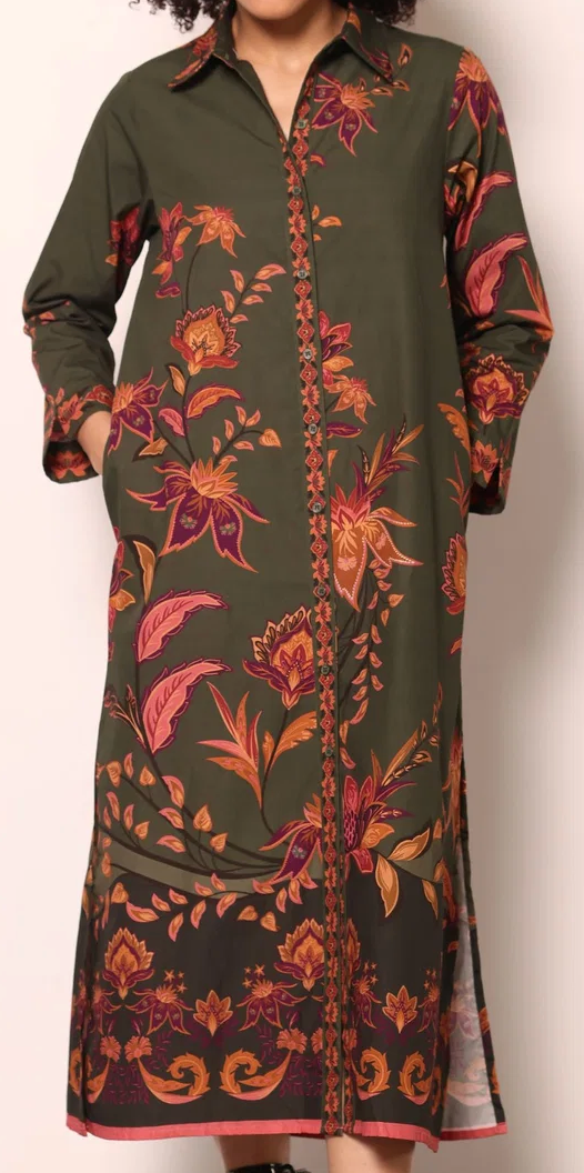 Eliza Dress Olive Trail