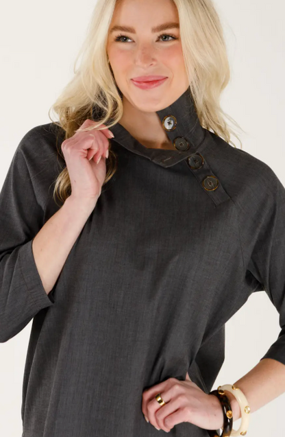 Georgia Top Black Washed Denim