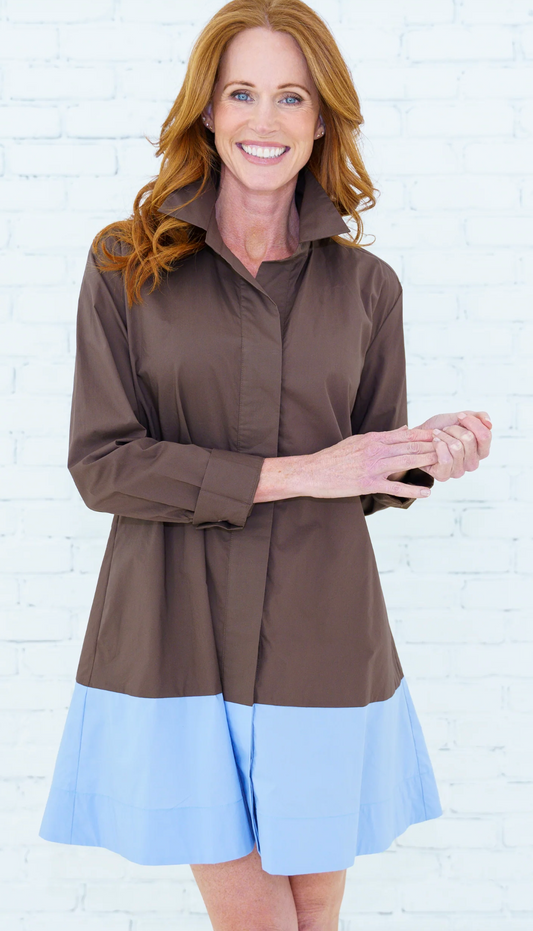 MIni Mimi Dress Mocha/Blue