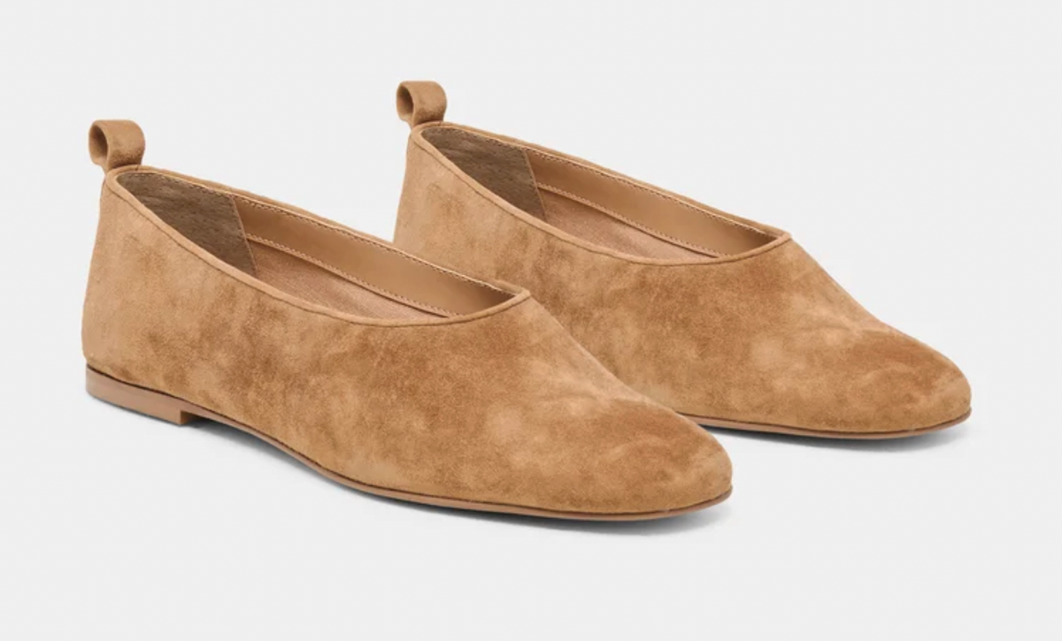 Kory Ballet Flats Lt Brown Suede