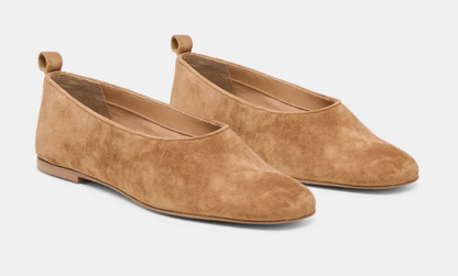 Kory Ballet Flats Lt Brown Suede