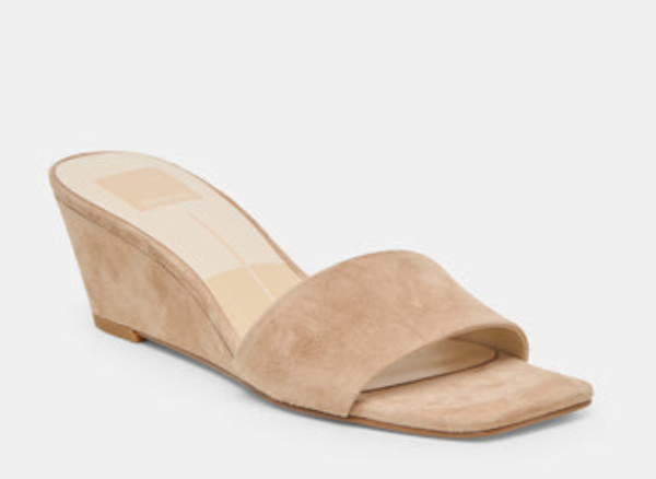 Qaily Wedges Camel Suede