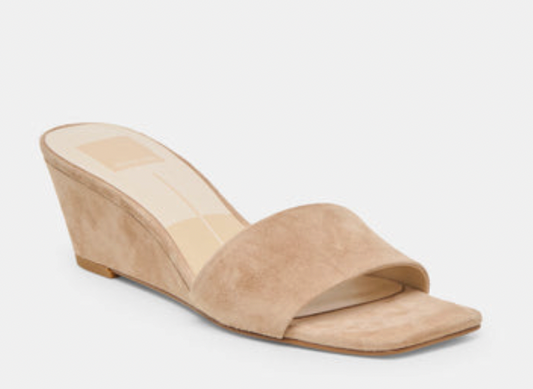 Qaily Wedges Camel Suede