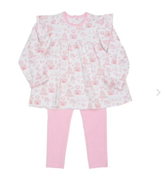 Mary Reese Pink Fireside Noel Legging Set