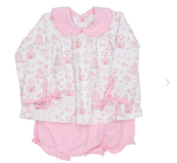 Mary Charlotte Pink Fireside Noel Bloomer Set