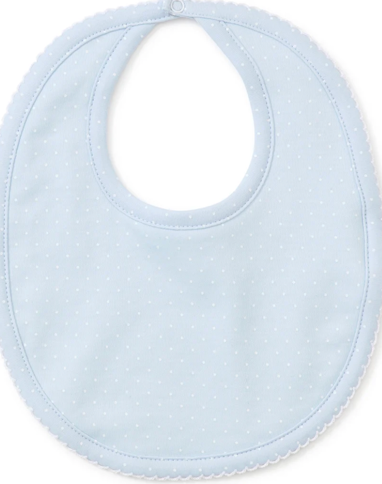 Blue/White New Kissy Dots Print Bib