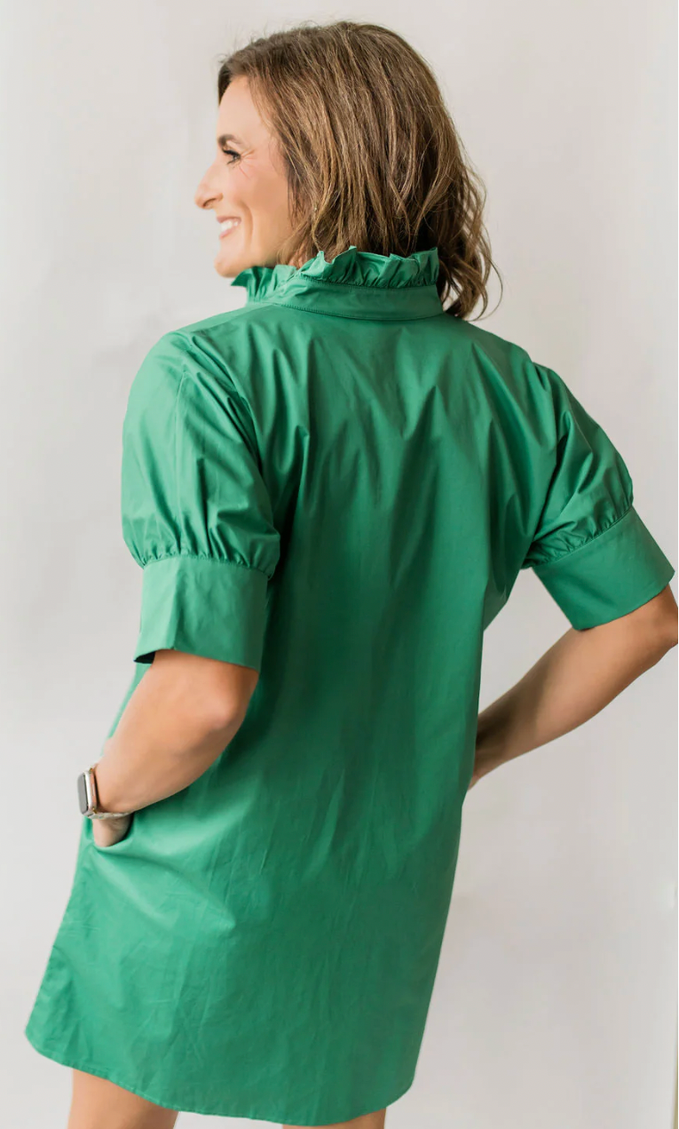 Short Ruffle Dress Green