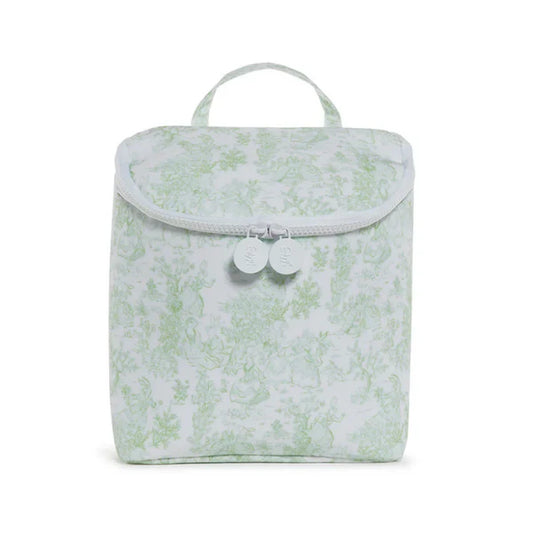 Takeaway Lunch Bag Insulated - GREEN BUNNY TOILE