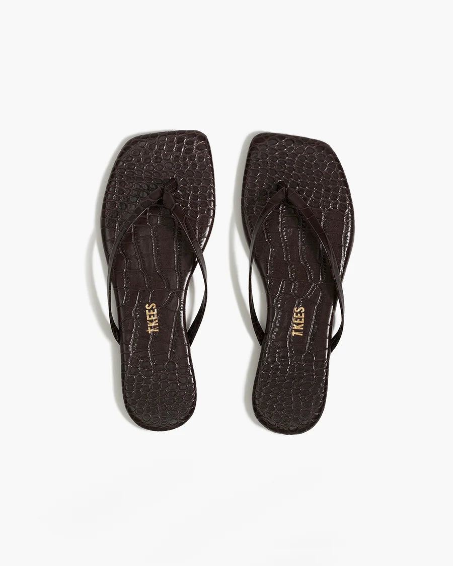 Square Toe Lily Carob Croc
