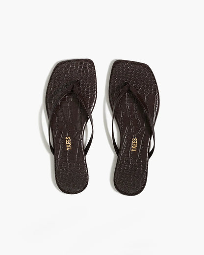 Square Toe Lily Carob Croc