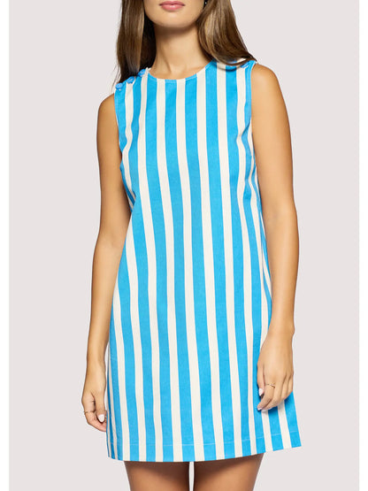 Crete Reverie Mini Dress - Summer Blue Stripe