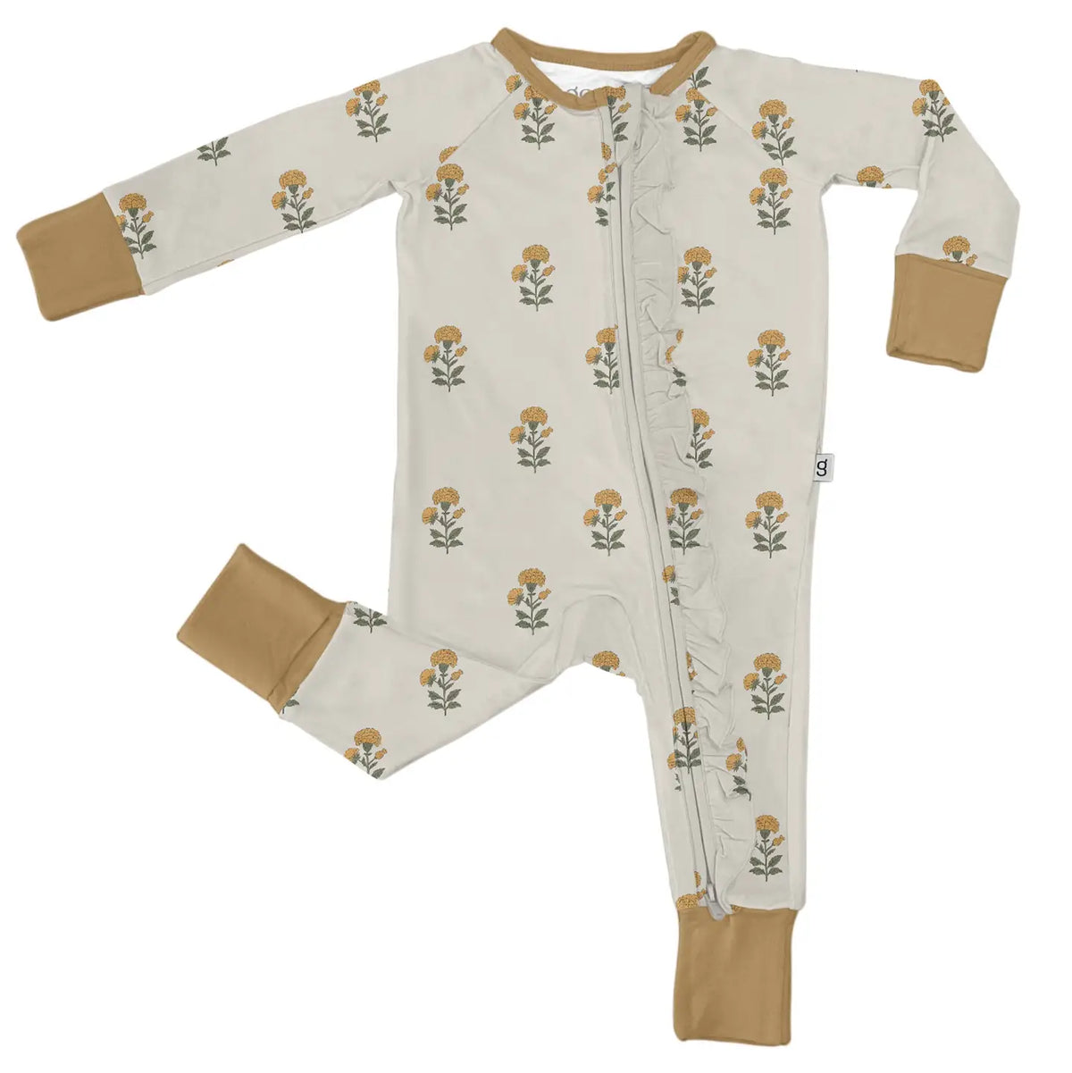 Marigold Block Print - Ls Convertible Zip Pjs