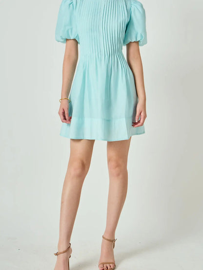 Pintuck Mini Dress