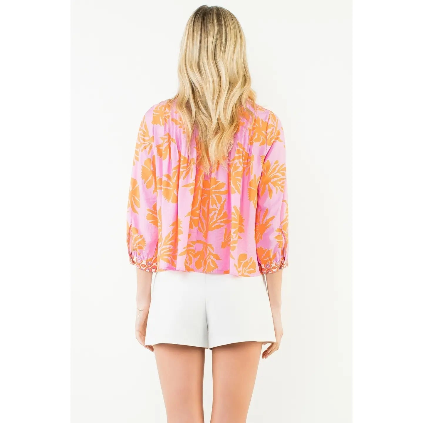 Long Sleeve Floral Pattern Top