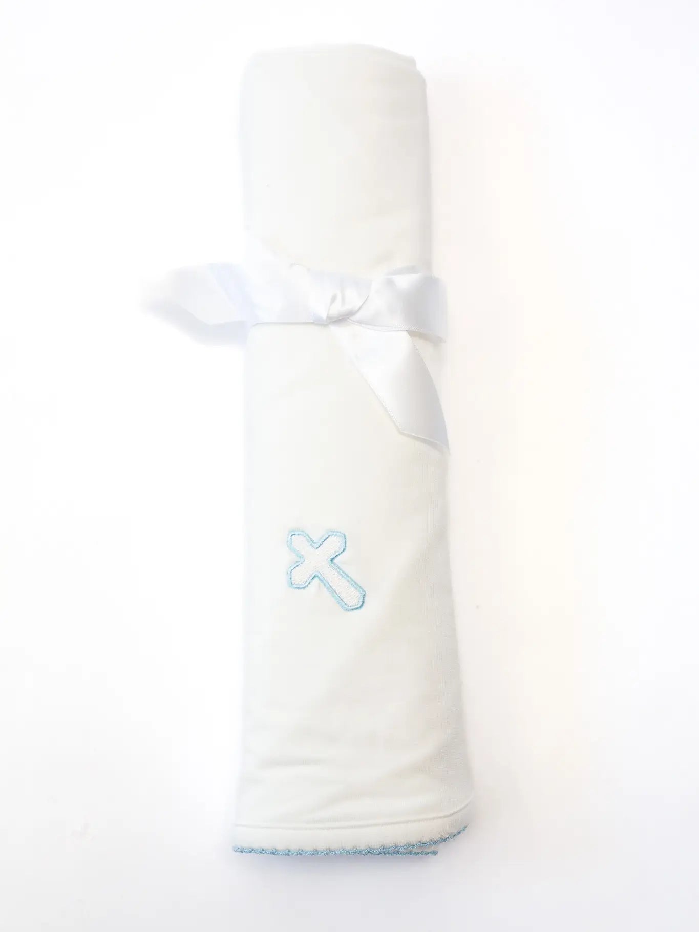 Blue Cross Embroidered Blanket