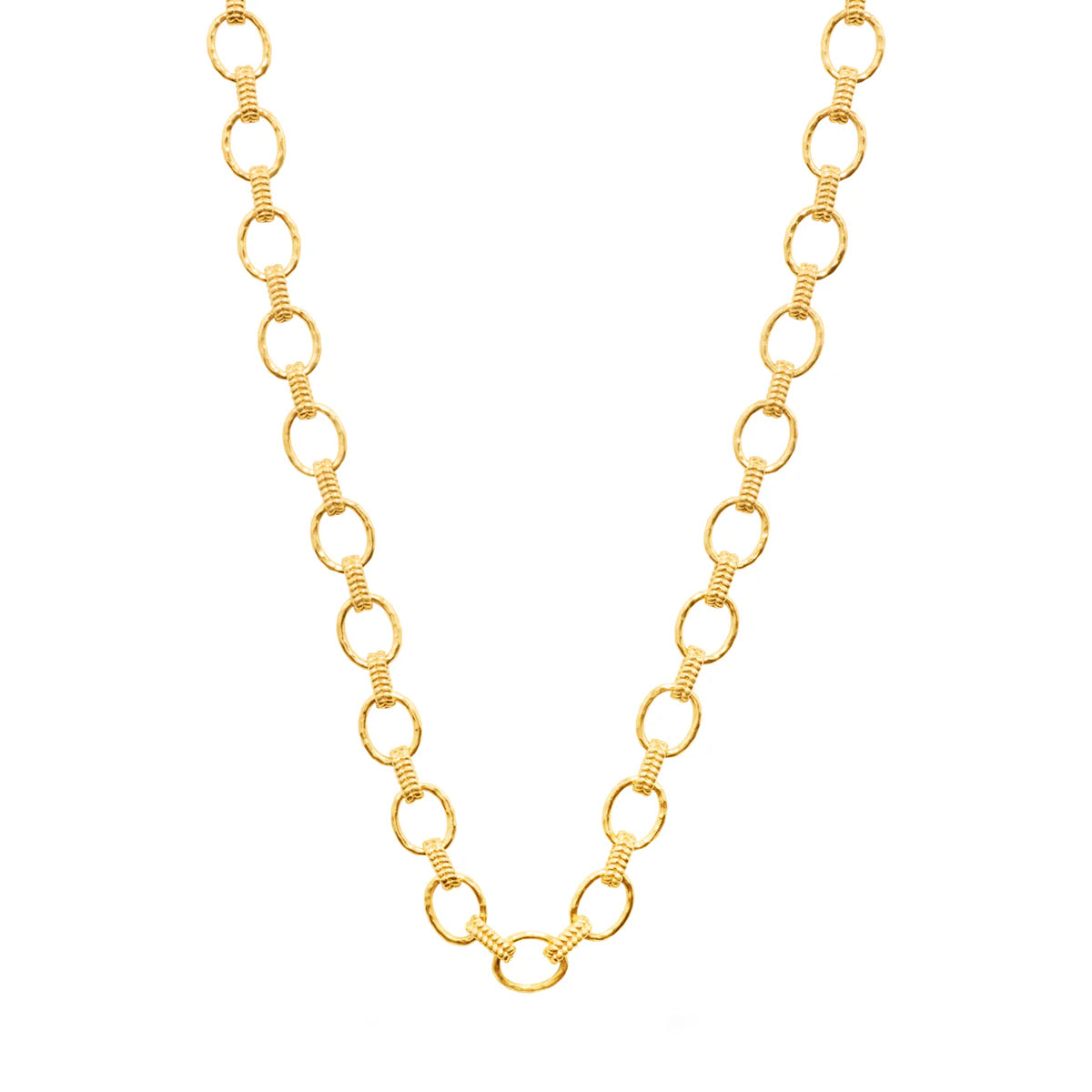 Cleopatra Small Link Necklace, 16"+2" - Gold