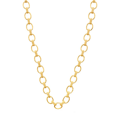 Cleopatra Small Link Necklace, 16"+2" - Gold