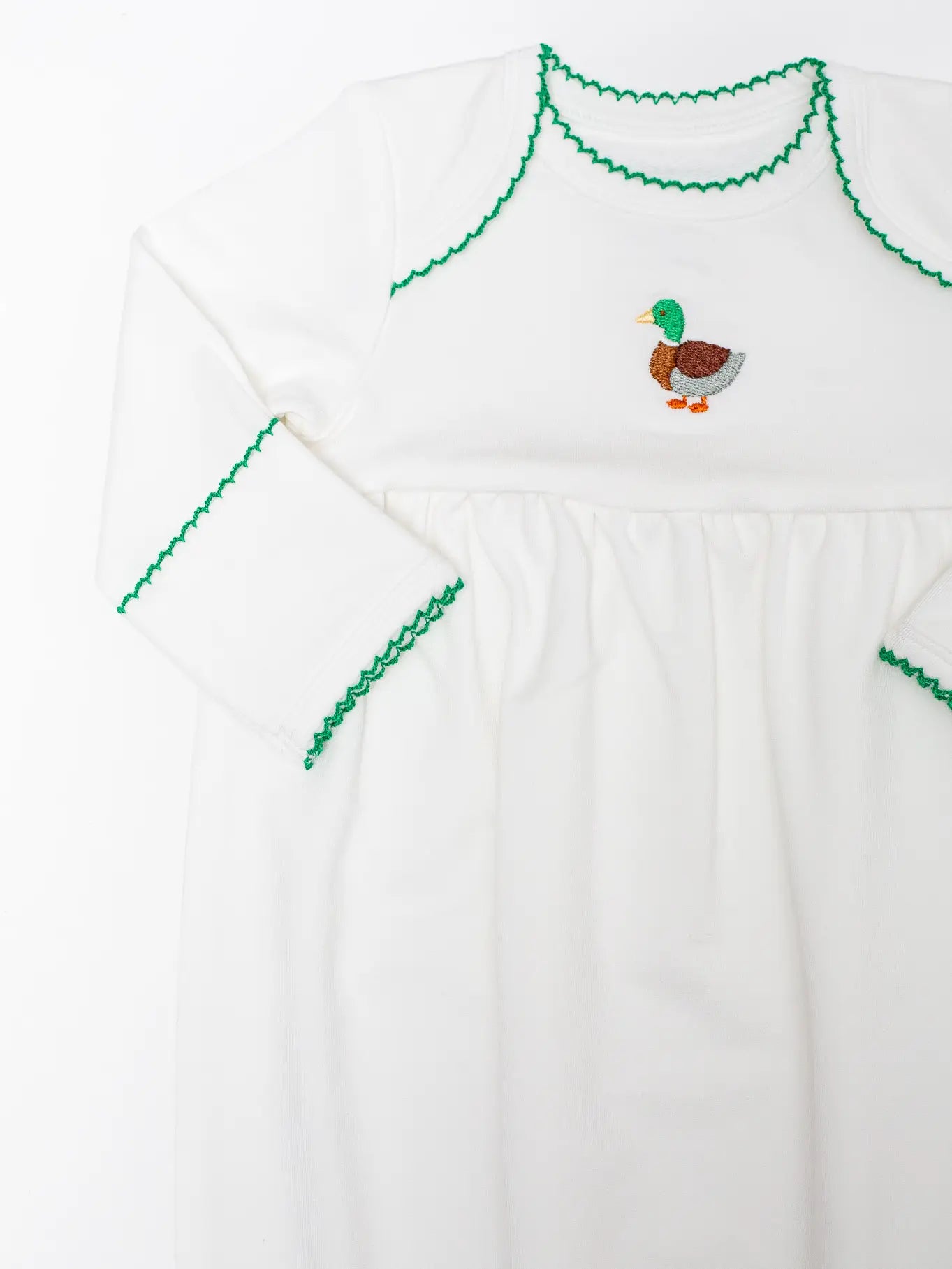 Pip Embroidered Gown - Mallard Duck 0-3 months