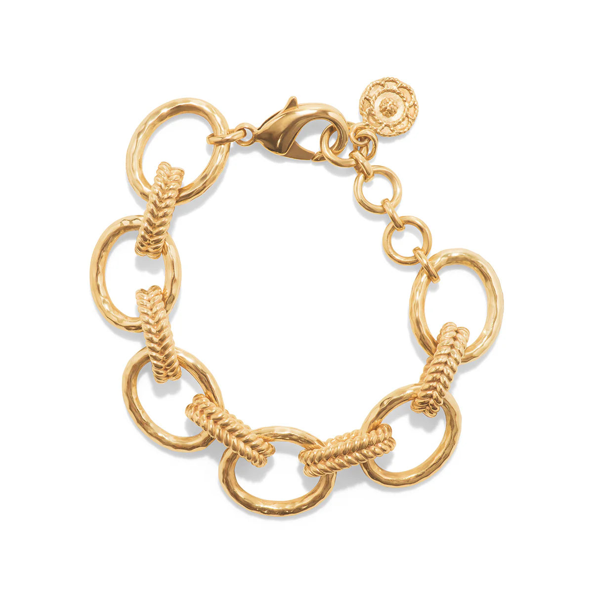 Cleopatra Regal Link Bracelet, 7+1.5" - Gold