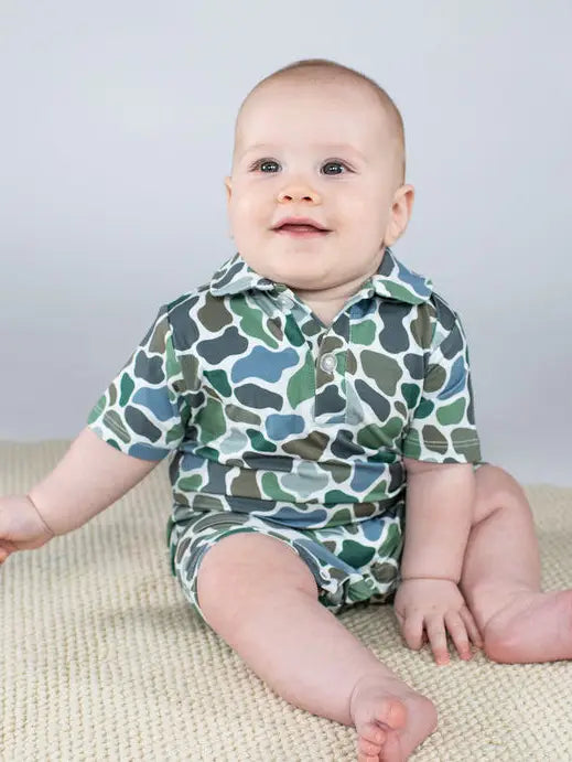Pebble Camo - Ss Polo Romper