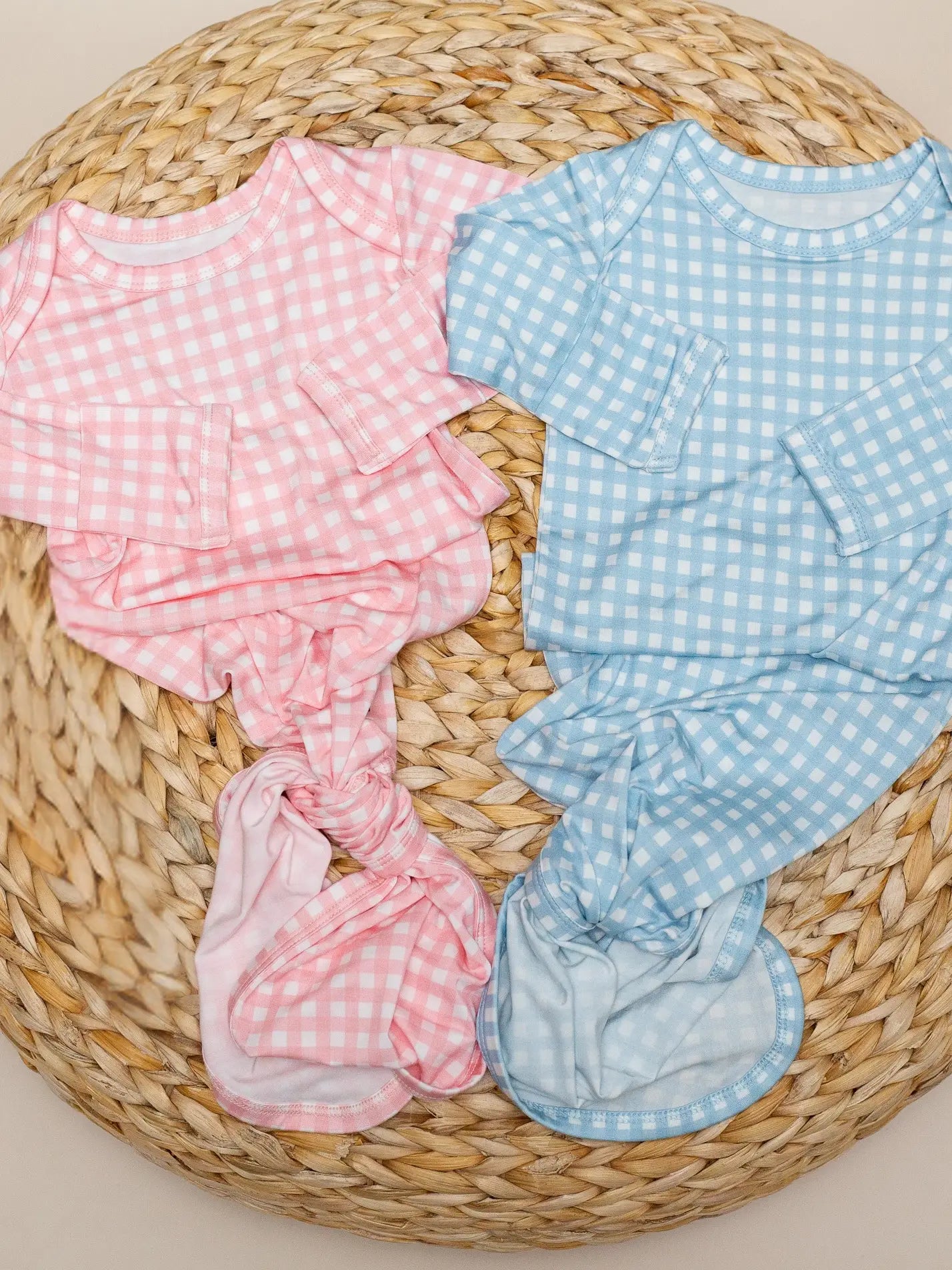Pink Gingham (Spring/Easter) Knotted Infant Gown