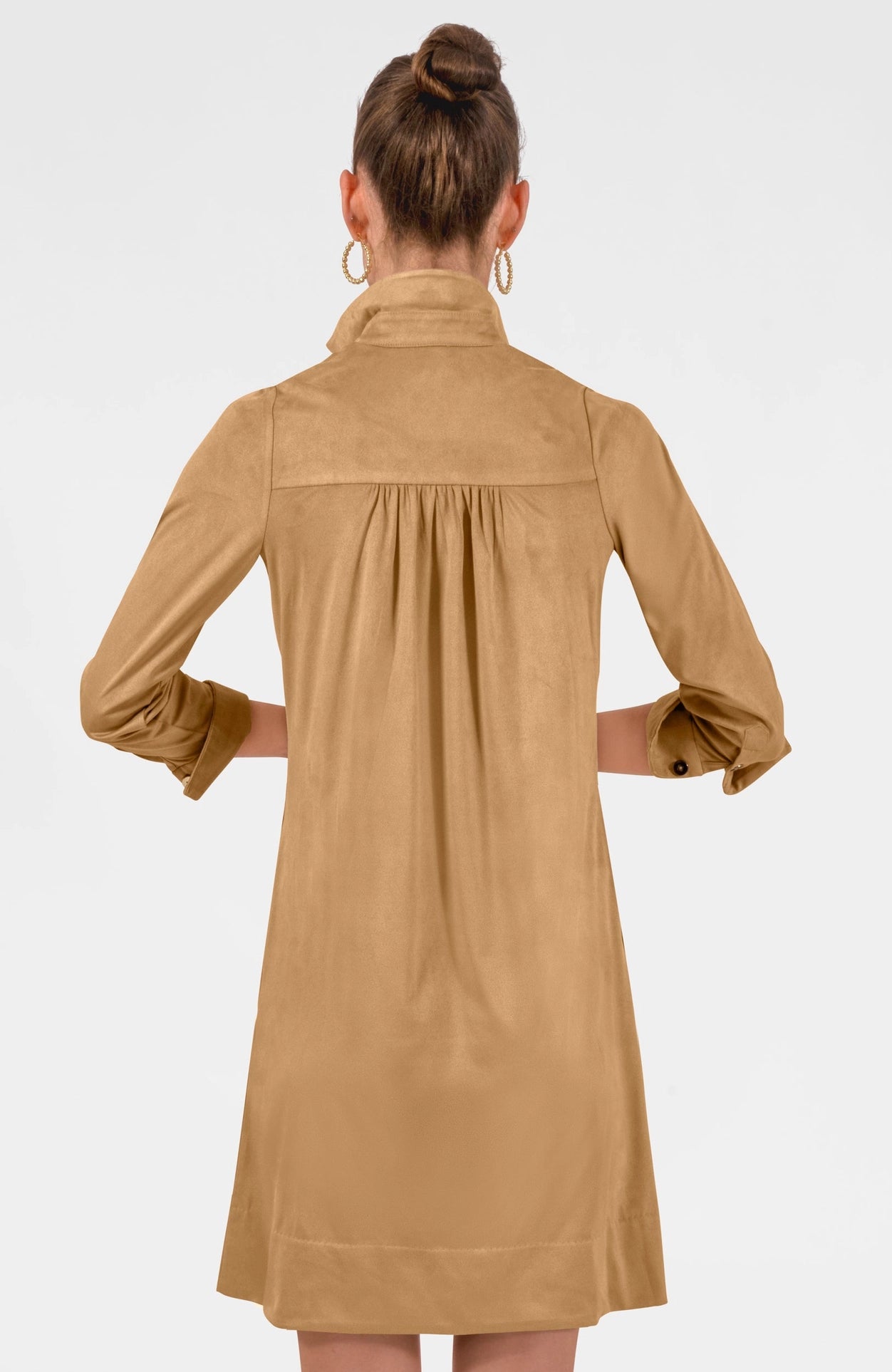 Ruffle Rumble Dress Ultra Suede Khaki
