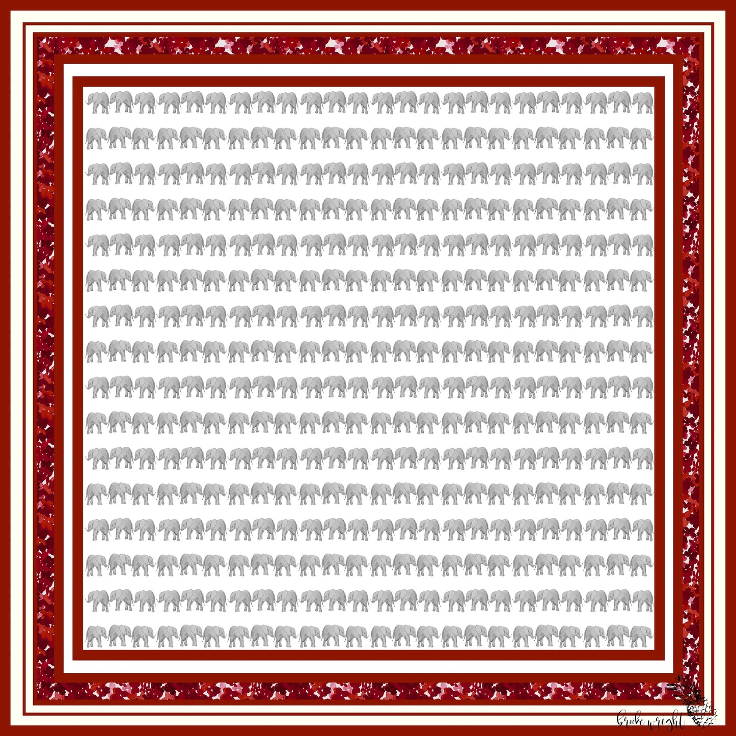 Red Elephants Scarf