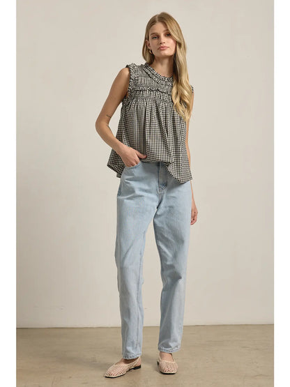 Gingham Ruffle Blouse