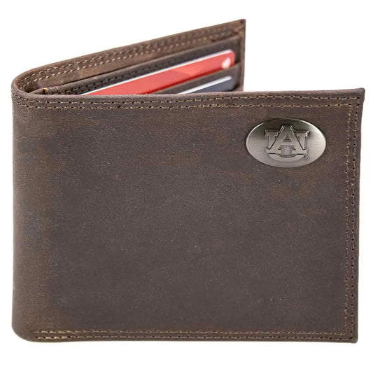 Auburn Tigers Men's Collegiate Bifold Leather Wallet.