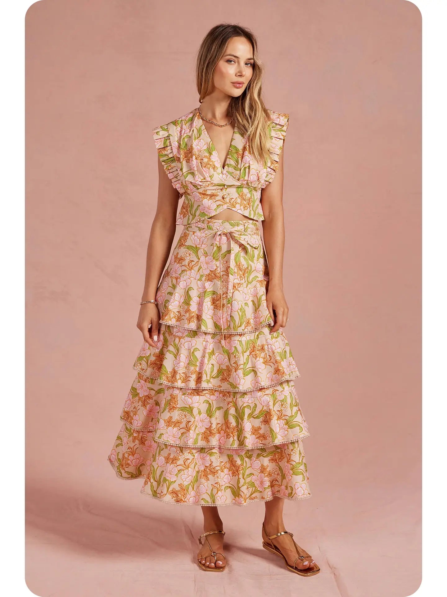 Bloom Meadow 2-Piece Midi Skirt Set