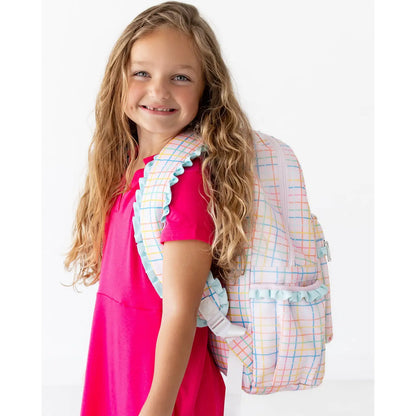 Girls Backpack - Pink Plaid