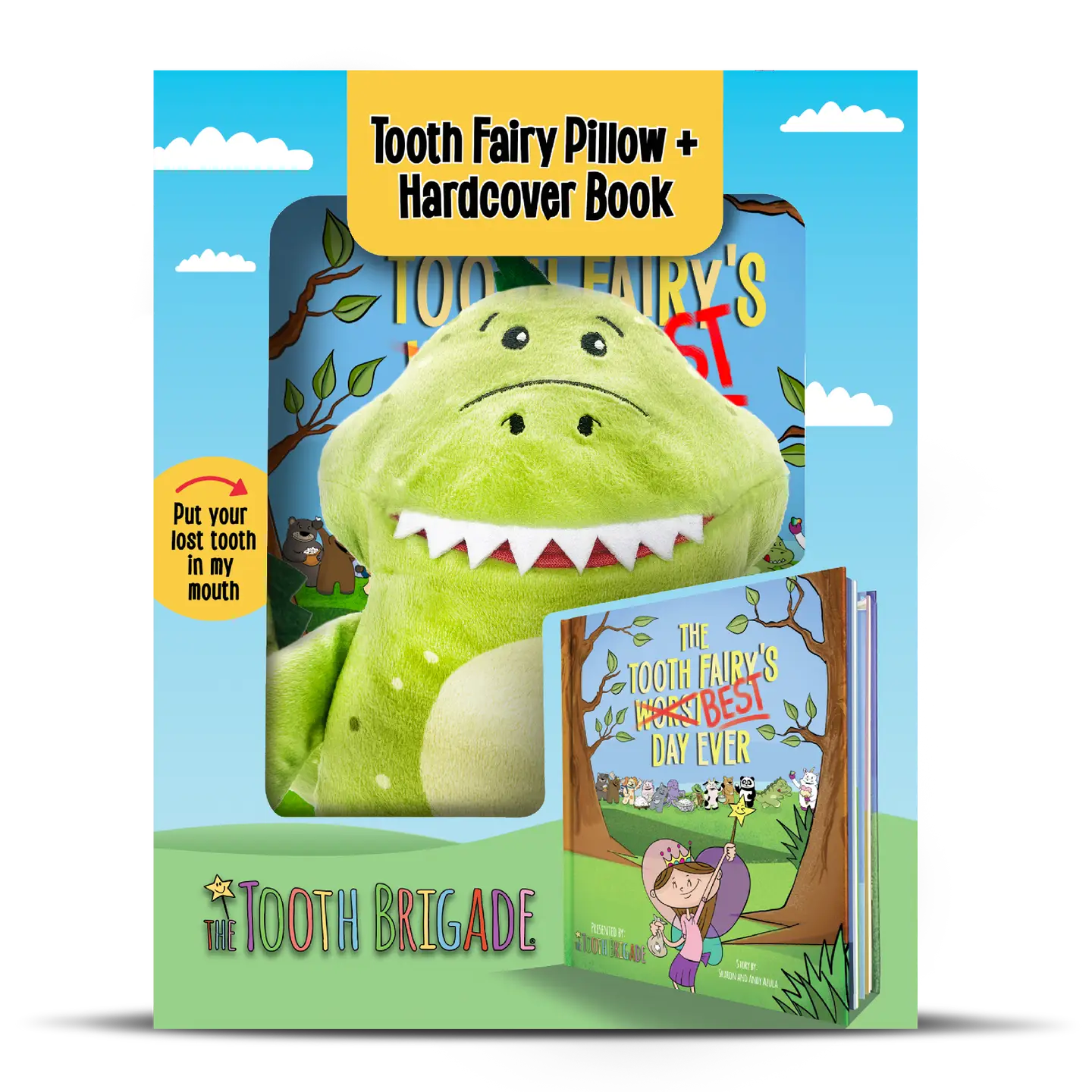 Tooth Fairy Pillow + Book Gift Set