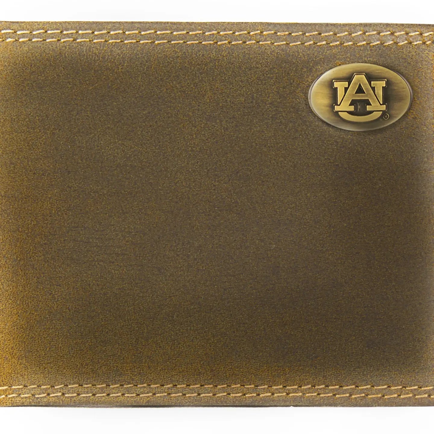 Auburn Tigers Vintage Tan Leather Bifold Wallet
