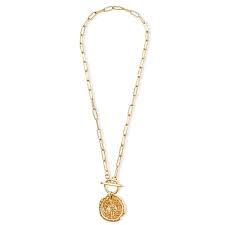Asher Compass Pendant Toggle Chain Necklace - Gold