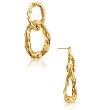 Lorah Hammered Link Drop Earrings